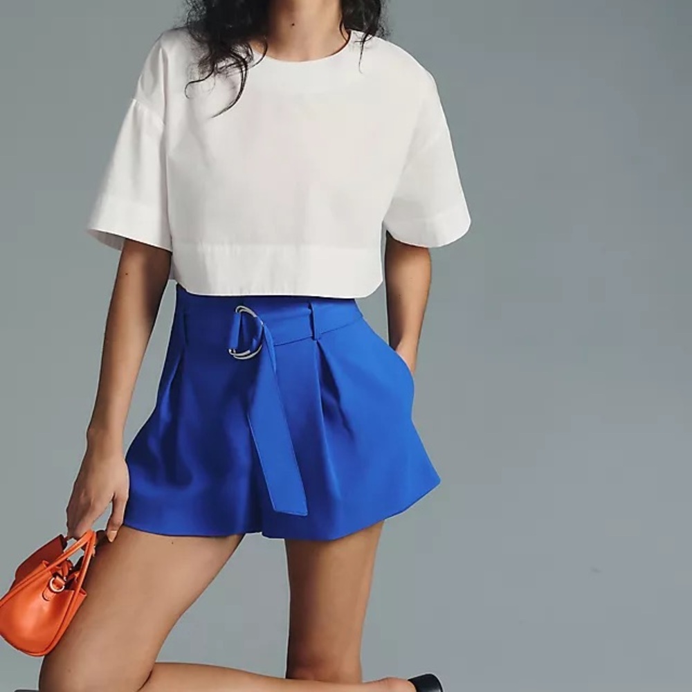 Blue Women's Shorts with Belt